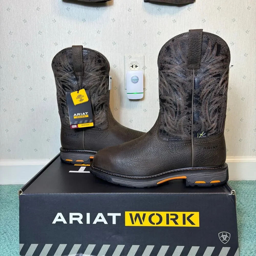 Ariat WorkHog Wide Square Toe MetGuard Waterproof Composite Work Boot Size 11